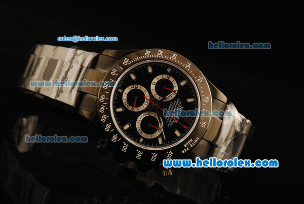 Rolex Daytona Oyster Perpetual Swiss ETA 7750 Automatic Movement Full PVD with Black Dial and White Stick Markers - Click Image to Close